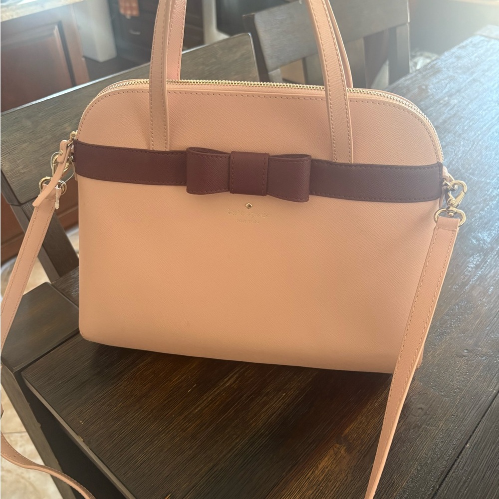 Elegant spring Kate Spade Pink Bow Accent Handbag
